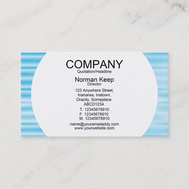 Carte De Visite Table ronde - Bleu ondulé (Devant)