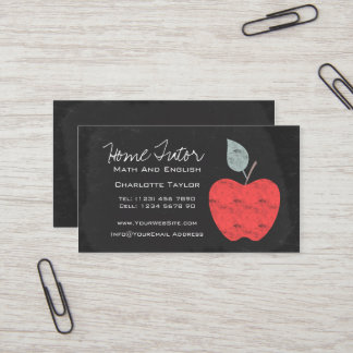 Carte De Visite Tableau à la maison d'Apple de professeur de