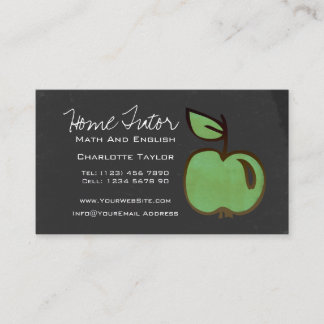 Carte De Visite Tableau à la maison d'Apple de vert de professeur