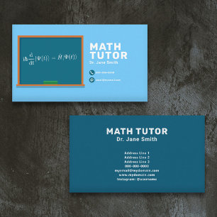 Carte De Visite Tableau de bord et équation Math Tutor