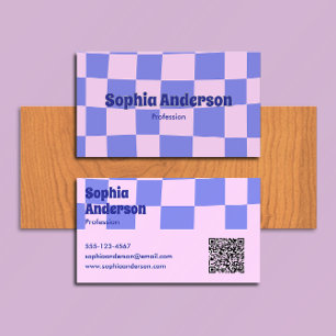 Carte De Visite Tableau de bord moderne violet et rose - Code Qr