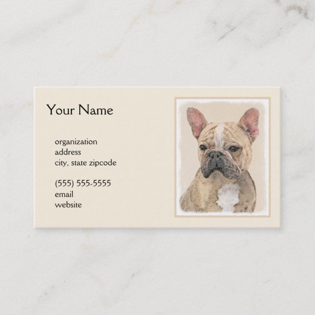 Carte De Visite Tableau Français Bulldog (Sable) - Joli Original D (Devant)