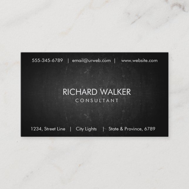 Carte De Visite Tableau noir Chalkboard Elégant Moderne Profession (Devant)