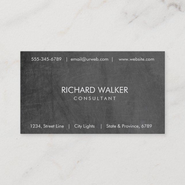 Carte De Visite Tableau noir Chalkboard Elégant Moderne Profession (Devant)