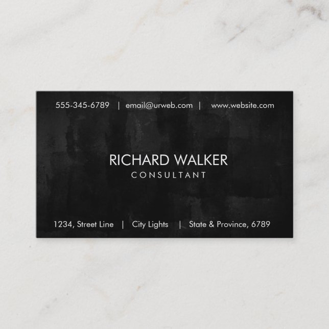 Carte De Visite Tableau noir Chalkboard Elégant Moderne Profession (Devant)