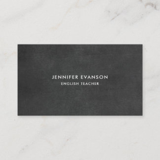 Carte De Visite Tableau Noir Simple Blanc et Noir pour Enseignant