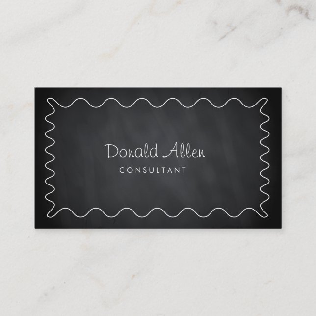 Carte De Visite Tableau noir Vintage courbes professionnelles (Devant)