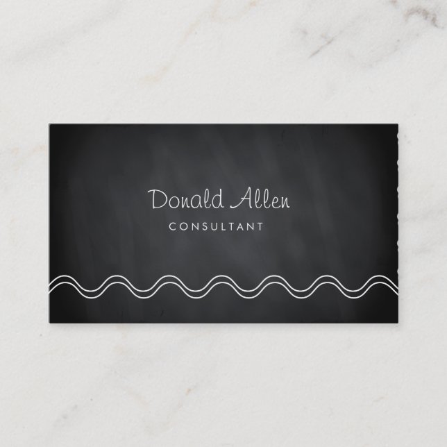 Carte De Visite Tableau noir Vintage courbes professionnelles (Devant)