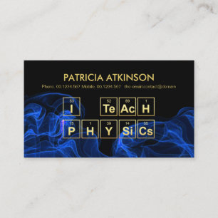 Carte De Visite Tableau périodique de la vague bleue "I Teach Phys
