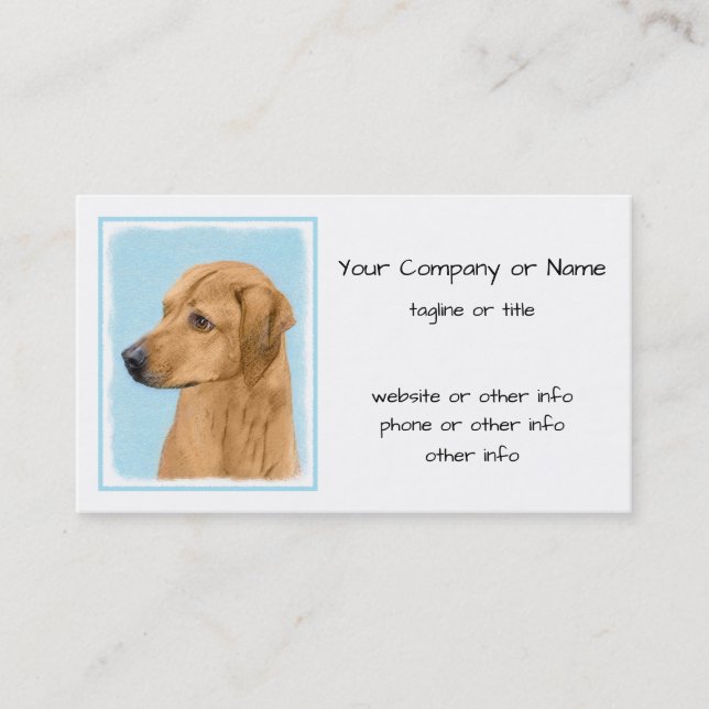 Carte De Visite Tableau Rhodesian Ridgeback - Art Chien original (Devant)