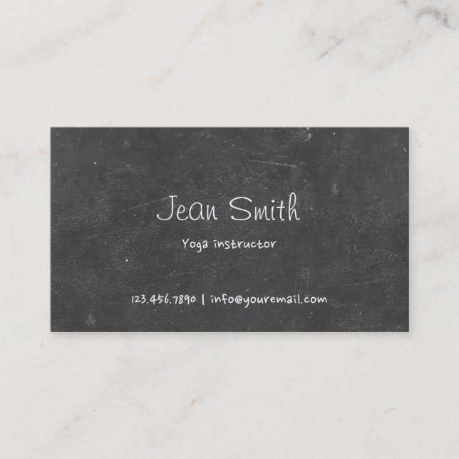 Carte De Visite Tableau simple d'instructeur de yoga (Devant)