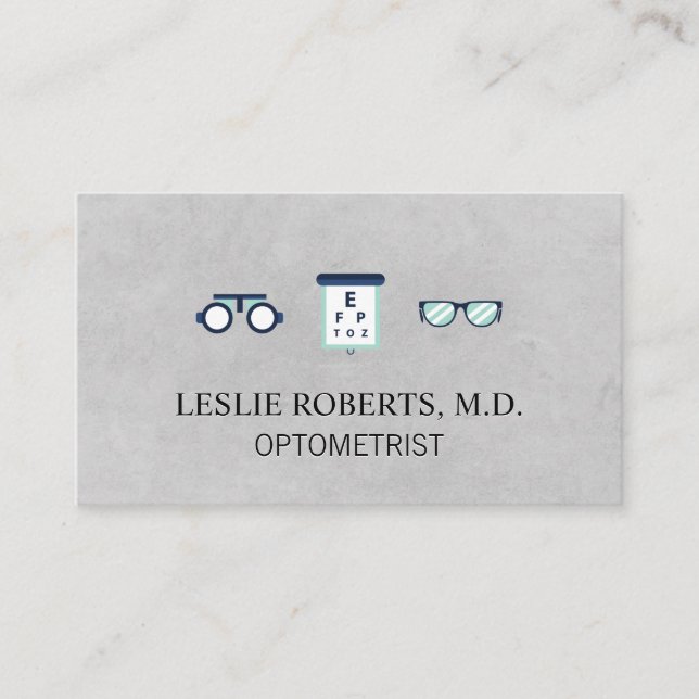 Carte De Visite Tableau visuel des lunettes de prescription | Opto (Devant)