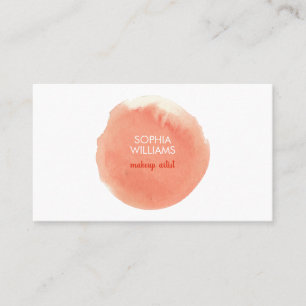 Carte De Visite Tache d'aquarelle corail moderne chic