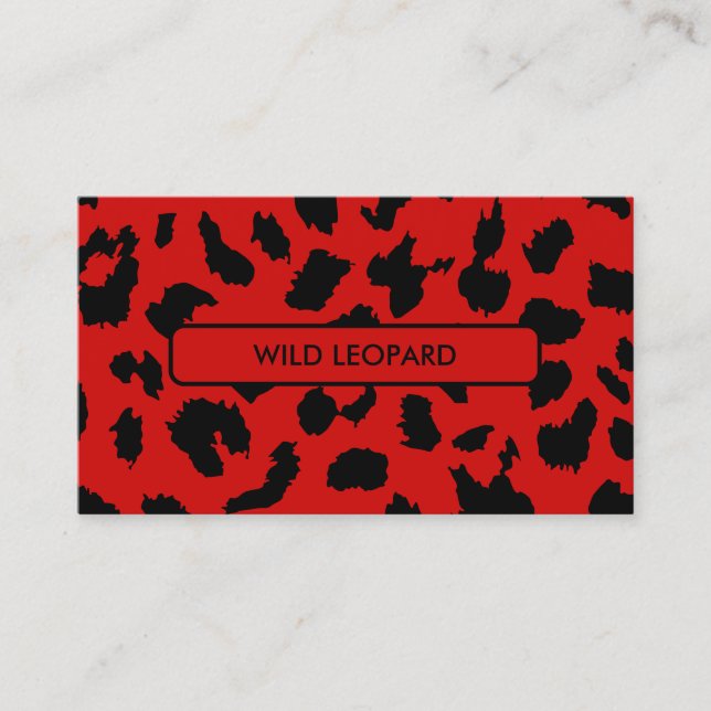 Carte De Visite Tache de léopard de peau d'animal (Devant)