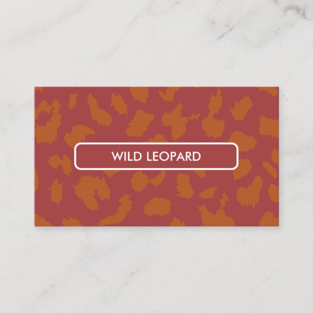 Carte De Visite tache de léopard peau d'animal orange (Devant)