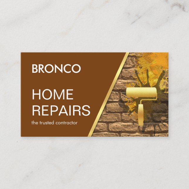 Carte De Visite Tache de peinture sur mur de briques (Devant)