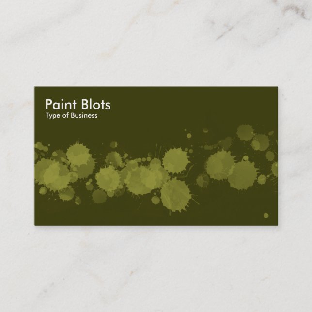 Carte De Visite Taches de peinture - Olive sur Dk Olive (Devant)
