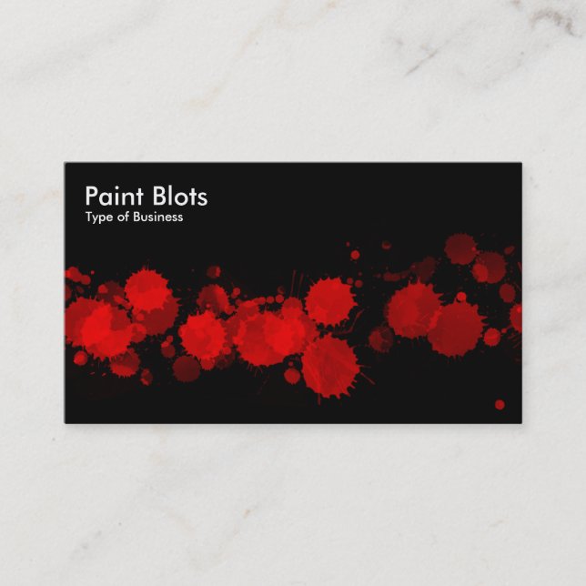 Carte De Visite Taches de peinture - rouge sur le noir (Devant)