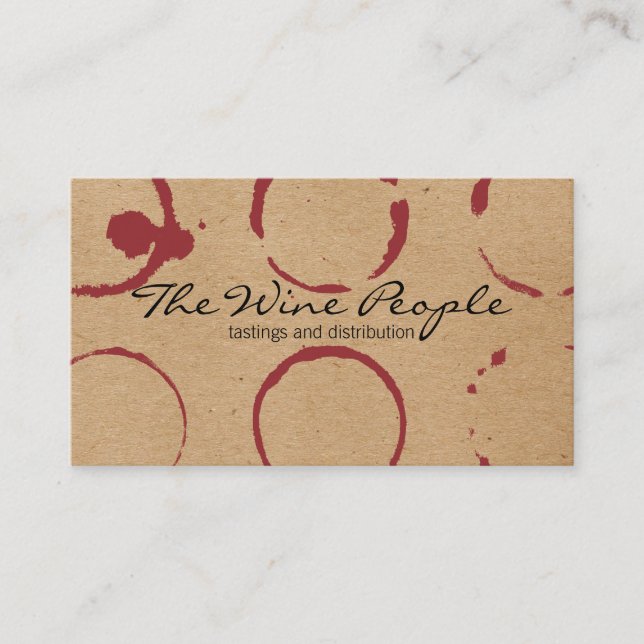 Carte De Visite Taches de vin brun naturel (Devant)