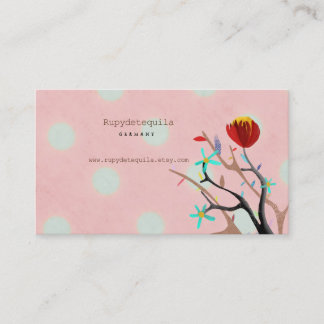 Carte De Visite Taches rose pointillé