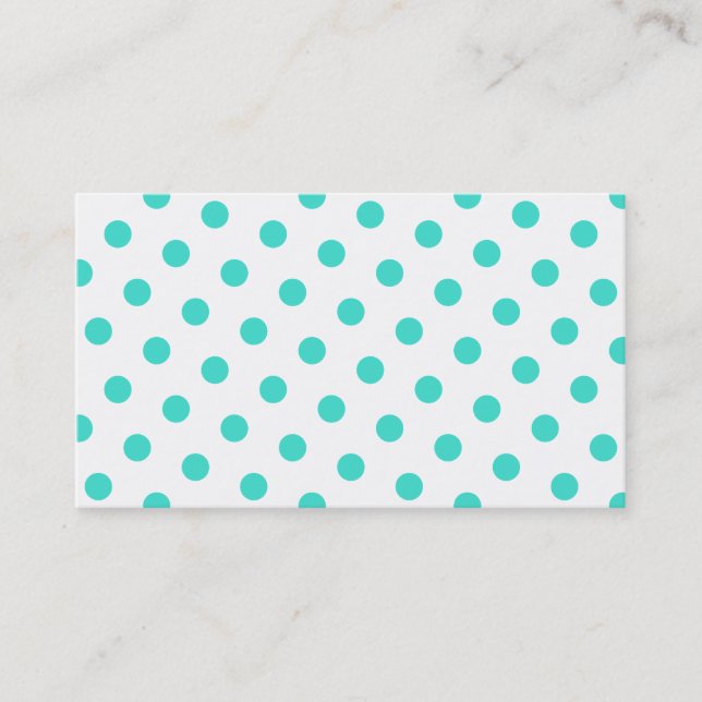 Carte De Visite Taches turquoise à pois (Devant)
