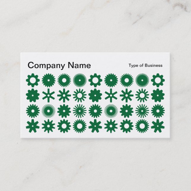 Carte De Visite Taches - Vert forêt sur blanc (Devant)