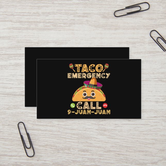Carte De Visite Taco Appel d'urgence Funny Cinco de Mayo Mexicain (Devant/Arrière en situation)