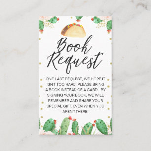 Carte De Visite Taco Bout A Baby Baby shower Book Demande Insérer