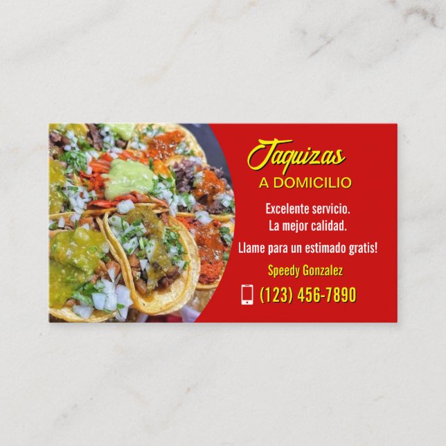 Carte De Visite Taco service business cards (Devant)