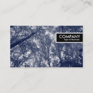 Carte De Visite Tag de bordure - Automne bleu