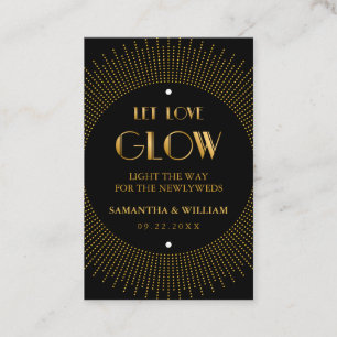 Carte De Visite Tag d'envoi du Mariage d'or Art Déco vintage