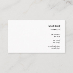 Carte De Visite Taille standard minimaliste blanche moderne