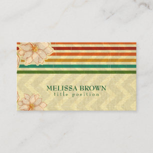 Carte De Visite Tailles Colorées Et Fleurs Beiges
