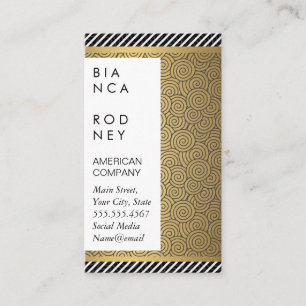 Carte De Visite Tailles et Couches métalliques or Motifs de tourbi