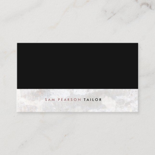 Carte De Visite Tailor Simple Elegant Noir Top Grunge (Devant)