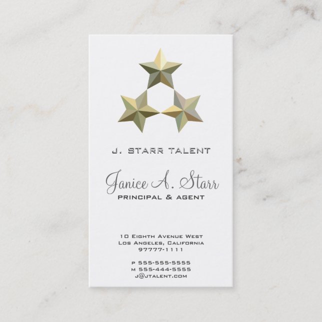Carte De Visite Talent 3 étoiles (Devant)