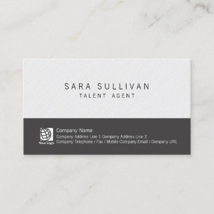 Carte De Visite Talent Agent Entertainment Simple Noir Blanc