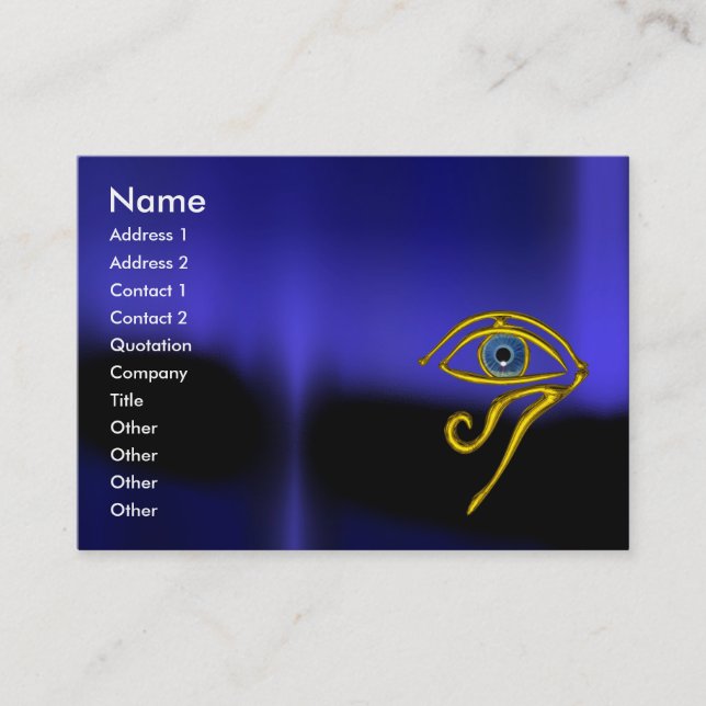 Carte De Visite TALISMAN BLEU noir jaune (Devant)