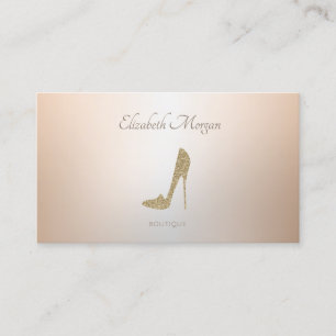Carte De Visite Talons Hauts Pailletés Or Élégants Modernes Profes