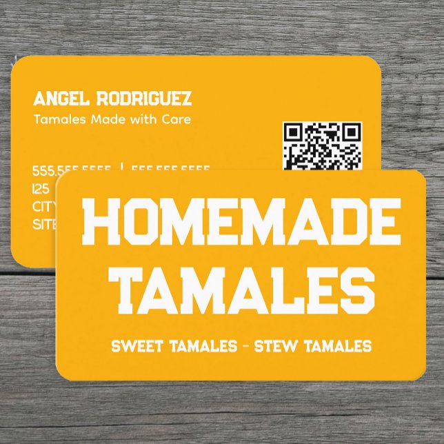 Carte De Visite Tamales Custom QR (Tamales Custom QR Business Cards)