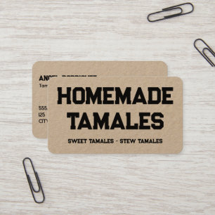 Carte De Visite Tamales Kraft fait maison