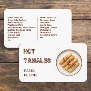 Carte De Visite Tamales personnalisés