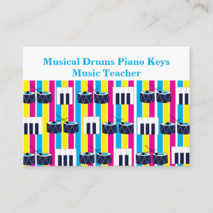 Carte De Visite Tambours de musique Touches de piano Musique