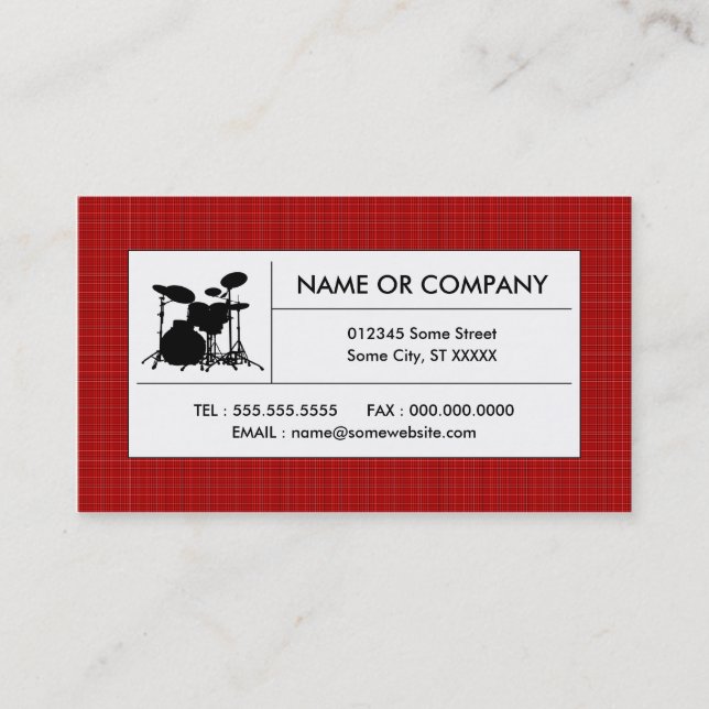Carte De Visite tambours en plastique (Devant)