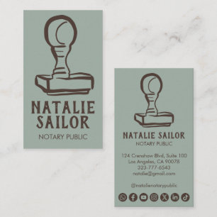 Carte De Visite Tampon en bois Logo Notaire public Icône sociale P