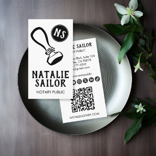 Carte De Visite Tampon en bois Logo Notaire public Icône sociale P