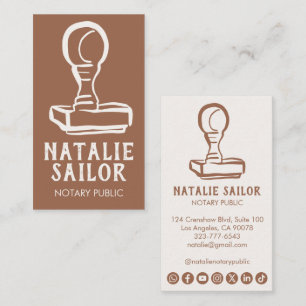 Carte De Visite Tampon en bois Logo Notaire public Icône sociale P