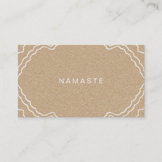 Carte De Visite Tan et blanc Simple Namaste Yoga Enseignant