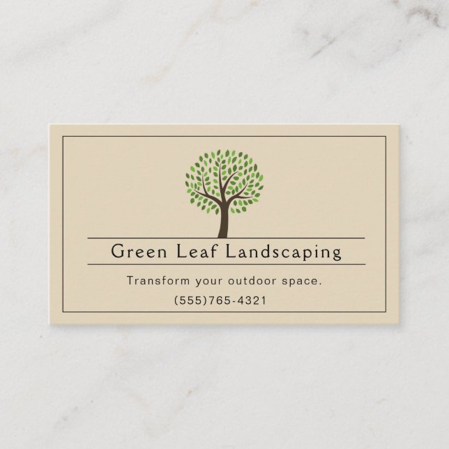 Carte De Visite Tan Landscaping Jardin Service (Devant)