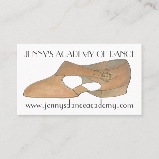 Carte De Visite Tan Lyrical Moderne Chaussure Danse Studio Enseign (Devant)